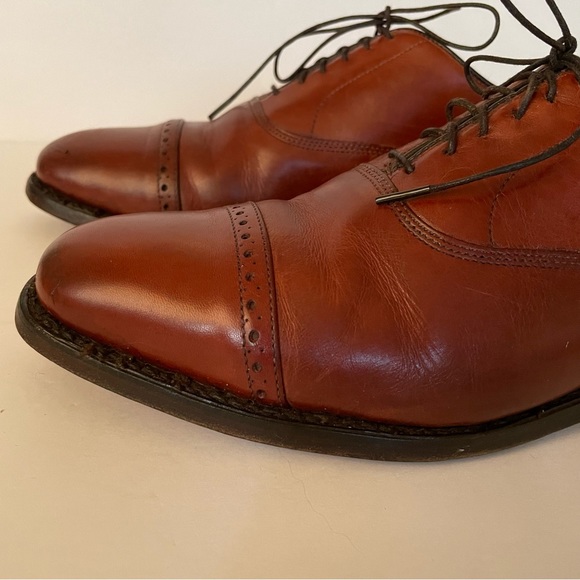 Allen Edmonds Byron 2034 Captoe Oxford Brown Shoes Men’s Size 9 - Picture 4 of 14